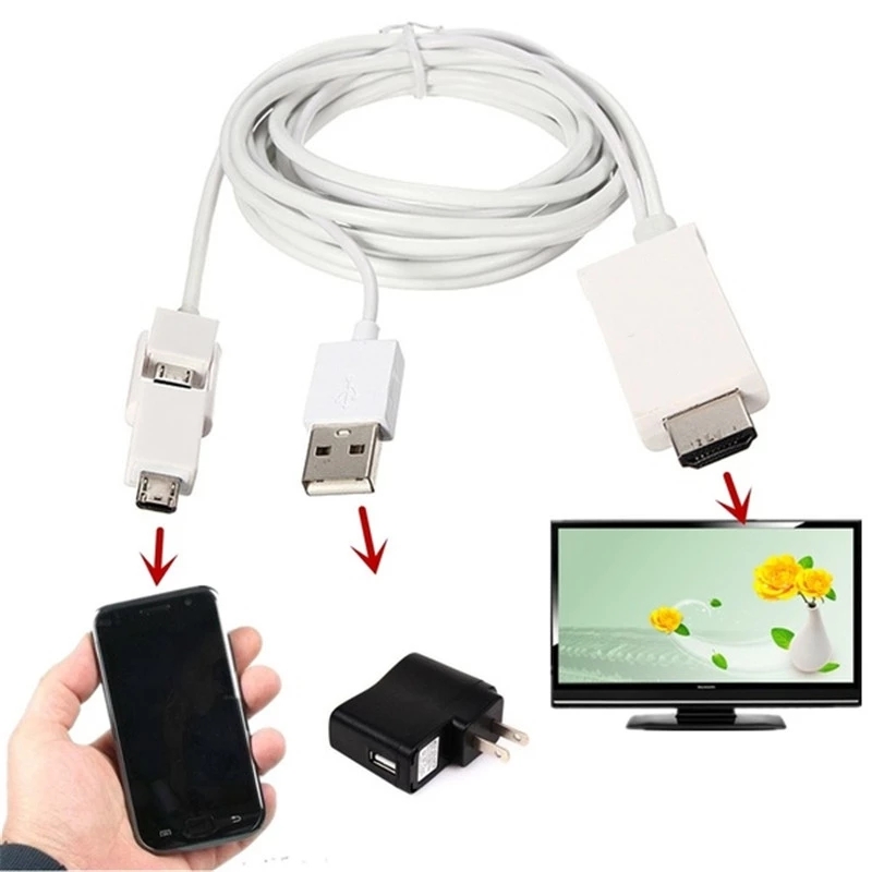 câble hdmi tv audio vidéo micro usb 5/11 broches mobile pour samsung