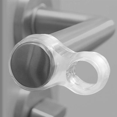 anticollision-protège mur sur poigné de porte deux diamètre adaptable matière silicone renforcé